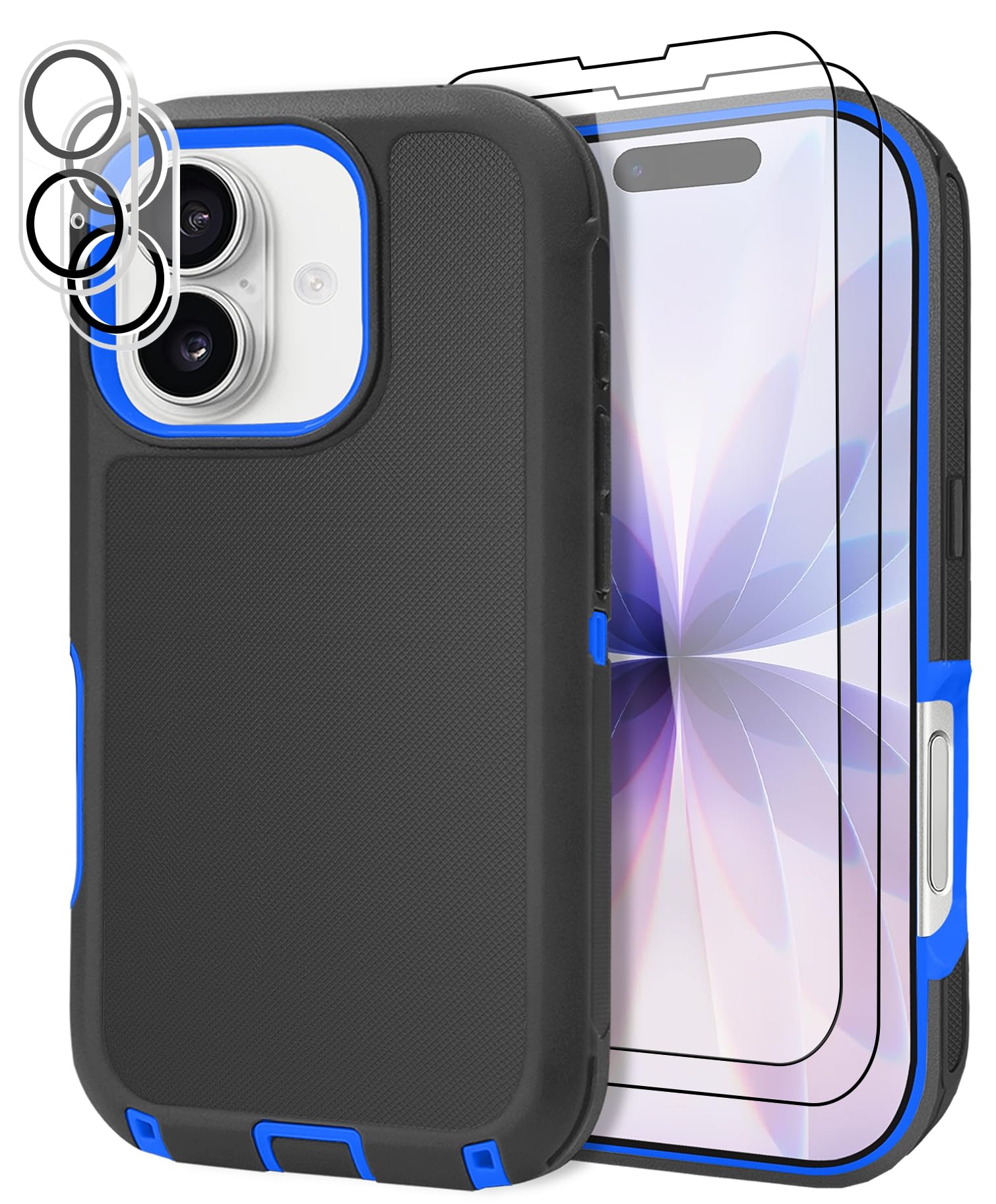 JGS for iPhone 17 Pro Max Case 6.9", Military Grade 3 in 1 Heavy Duty Shockproof/Drop Proof Case with 2 Screen Protector + 2 Camera Lens Protector, Includes Holster Clip Kickstand (Black)