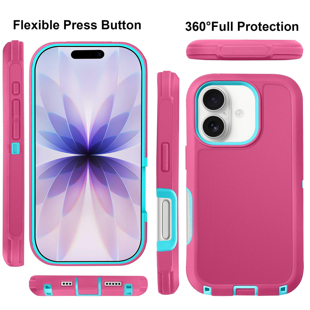 JGS for iPhone 17 Pro Max Case 6.9", Military Grade 3 in 1 Heavy Duty Shockproof/Drop Proof Case with 2 Screen Protector + 2 Camera Lens Protector, Includes Holster Clip Kickstand (Black)