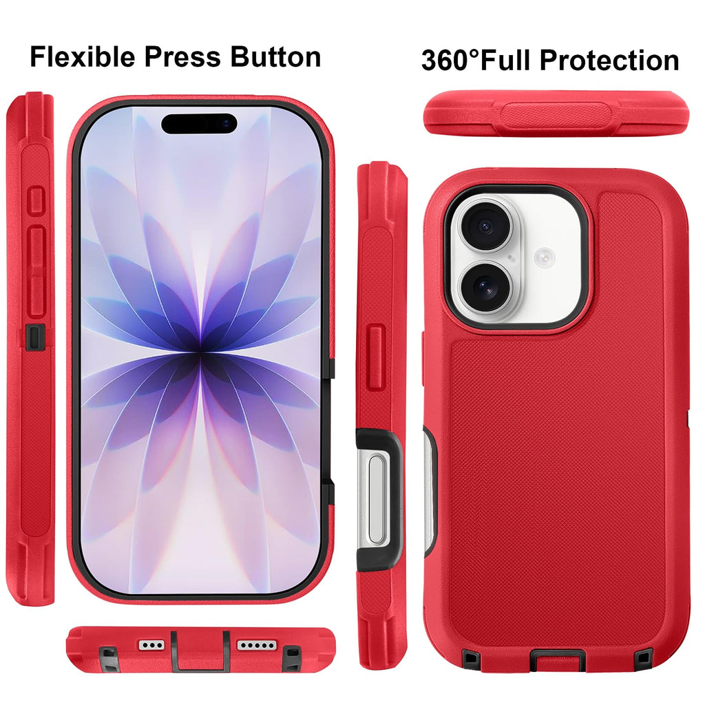 JGS for iPhone 17 Pro Max Case 6.9", Military Grade 3 in 1 Heavy Duty Shockproof/Drop Proof Case with 2 Screen Protector + 2 Camera Lens Protector, Includes Holster Clip Kickstand (Black)