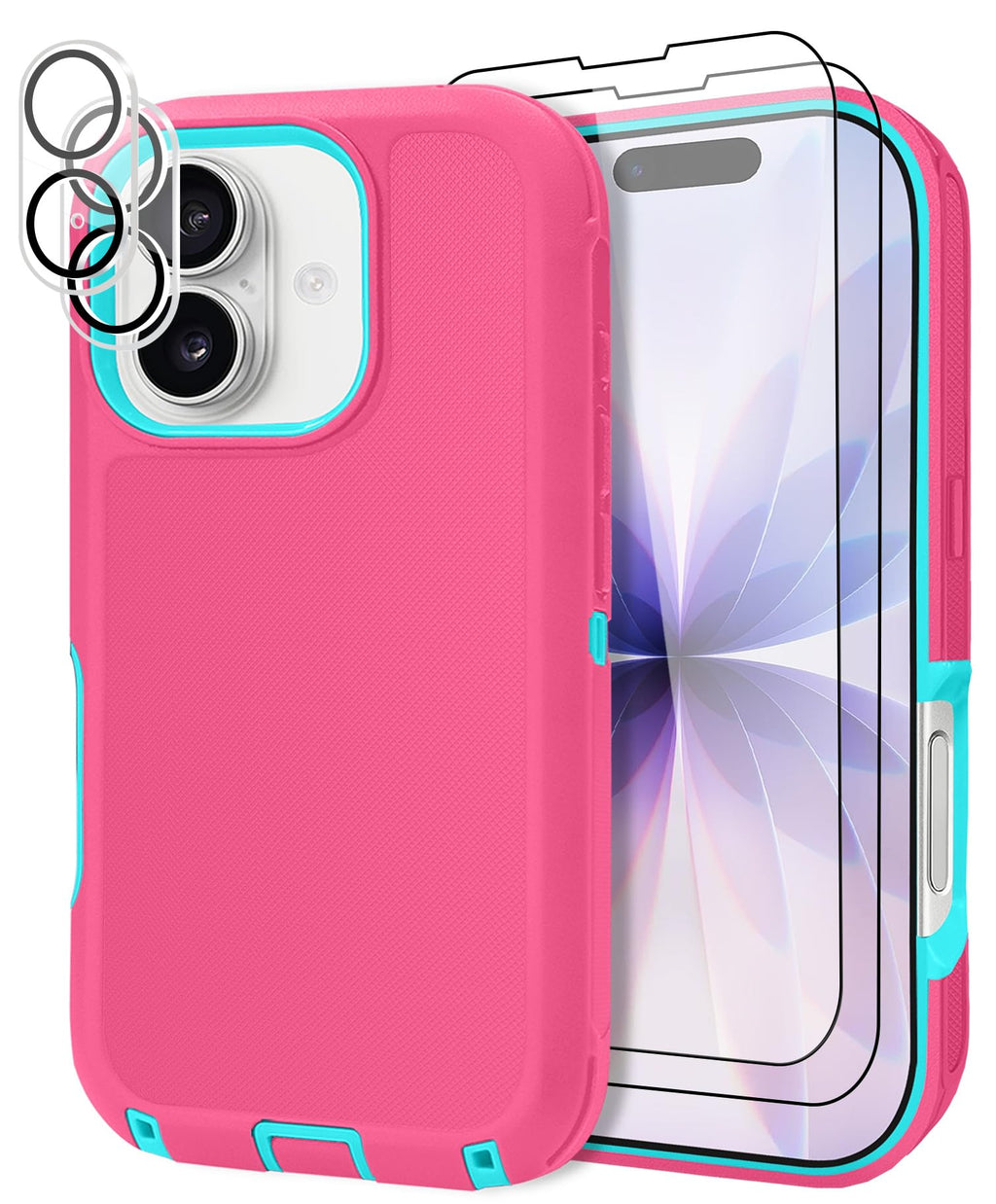 JGS for iPhone 17 Pro Max Case 6.9", Military Grade 3 in 1 Heavy Duty Shockproof/Drop Proof Case with 2 Screen Protector + 2 Camera Lens Protector, Includes Holster Clip Kickstand (Black)