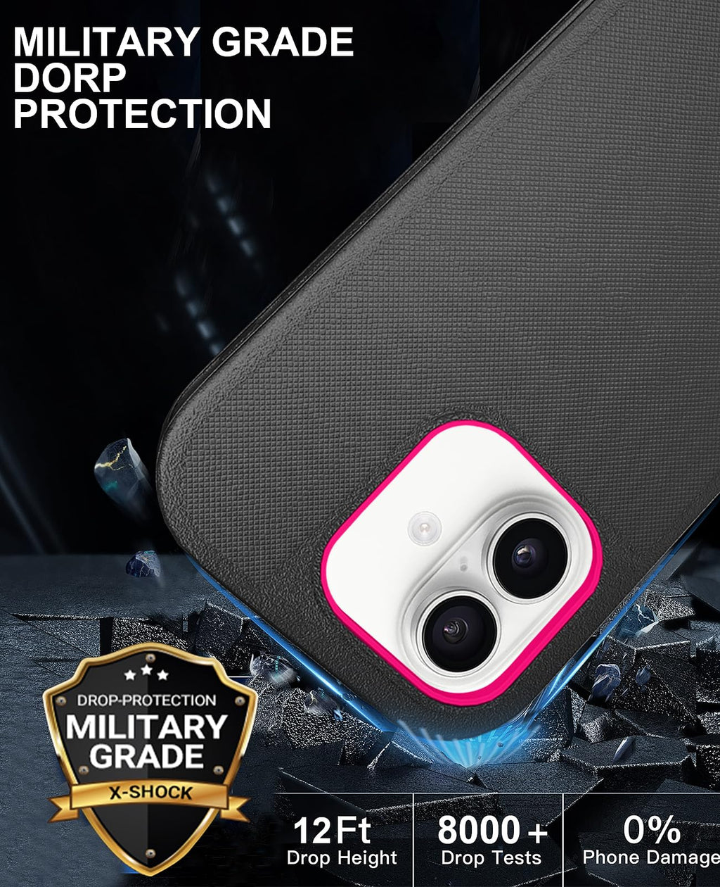 JGS for iPhone 17 Pro Max Case 6.9", Military Grade 3 in 1 Heavy Duty Shockproof/Drop Proof Case with 2 Screen Protector + 2 Camera Lens Protector, Includes Holster Clip Kickstand (Black)