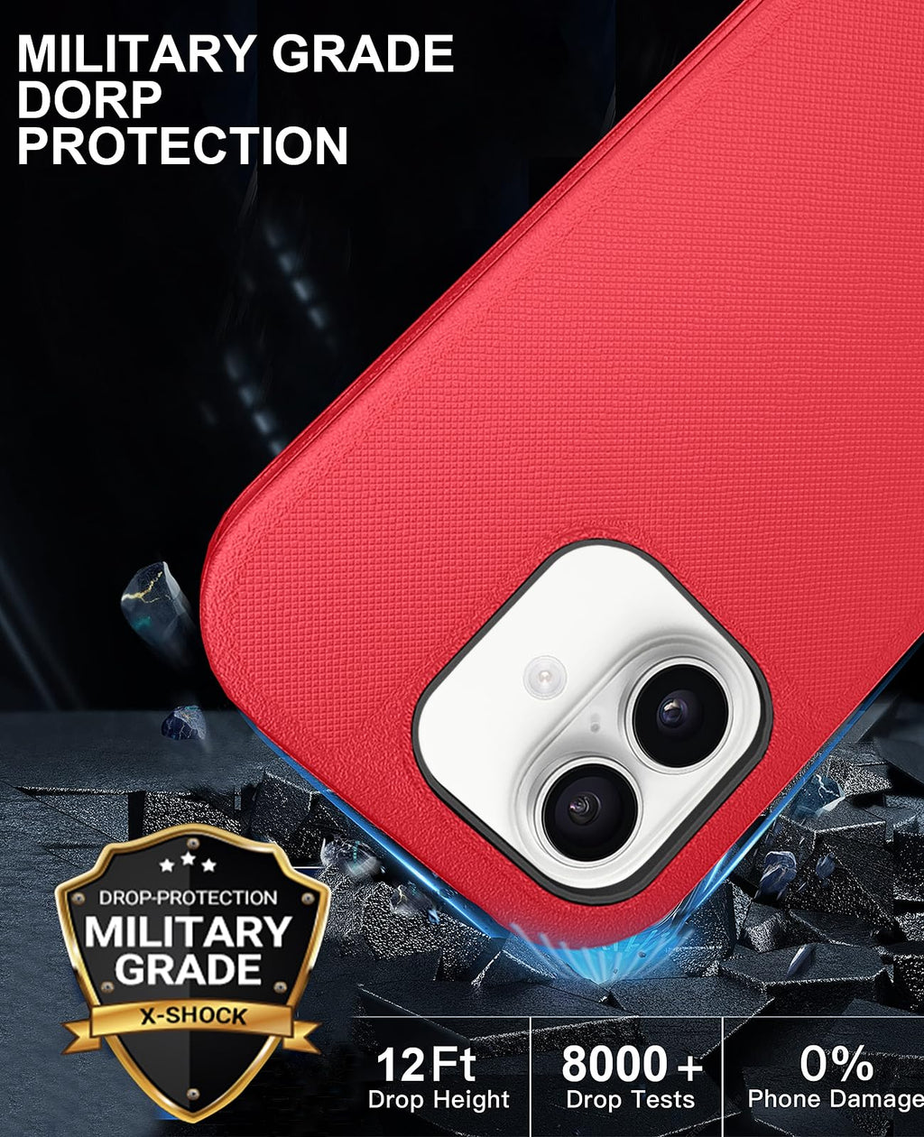 JGS for iPhone 17 Pro Max Case 6.9", Military Grade 3 in 1 Heavy Duty Shockproof/Drop Proof Case with 2 Screen Protector + 2 Camera Lens Protector, Includes Holster Clip Kickstand (Black)