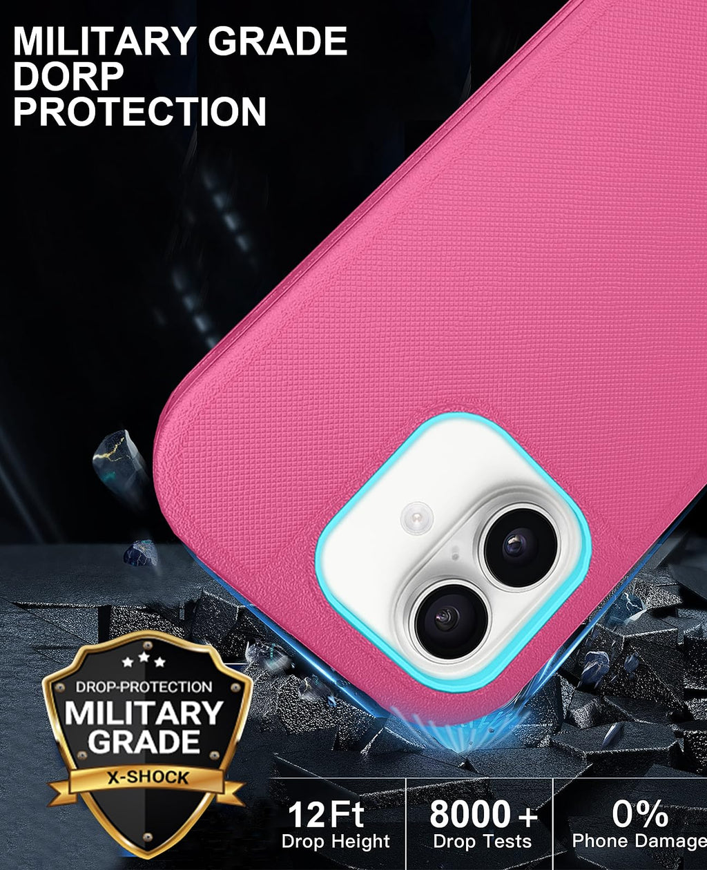 JGS for iPhone 17 Pro Max Case 6.9", Military Grade 3 in 1 Heavy Duty Shockproof/Drop Proof Case with 2 Screen Protector + 2 Camera Lens Protector, Includes Holster Clip Kickstand (Black)
