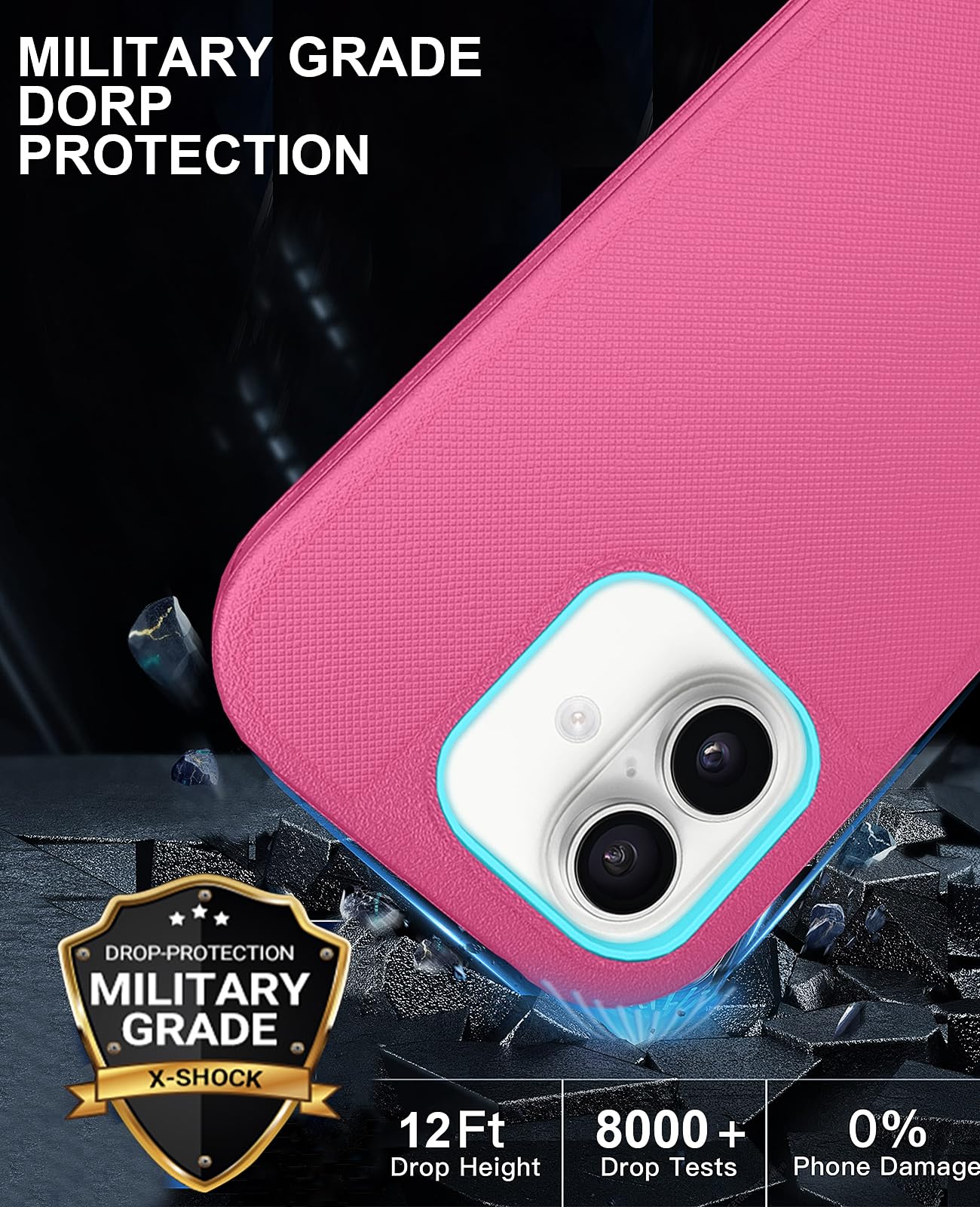 JGS for iPhone 17 Pro Max Case 6.9", Military Grade 3 in 1 Heavy Duty Shockproof/Drop Proof Case with 2 Screen Protector + 2 Camera Lens Protector, Includes Holster Clip Kickstand (Black)
